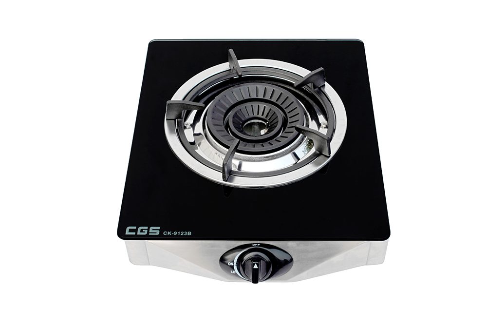 CGS CK9123B Glass-Top LPG Gas Single Burner Stove (Black)