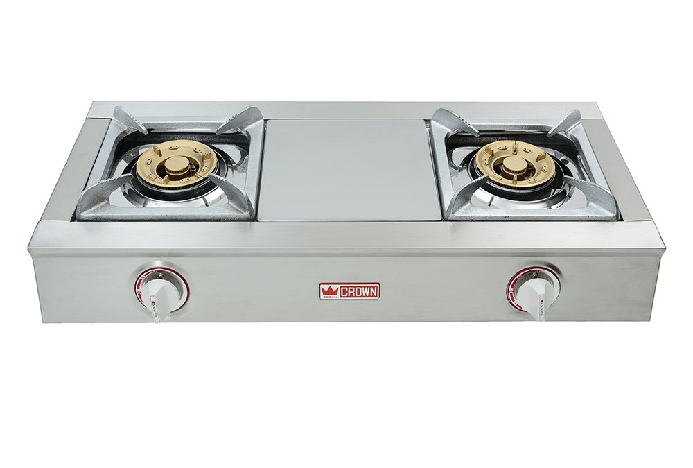 Crown CR8838 Stainless Steel LPG Gas Double Burners Stove