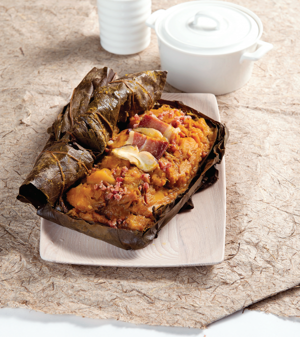 Pan-baked Pumpkin with Lotus Leaf